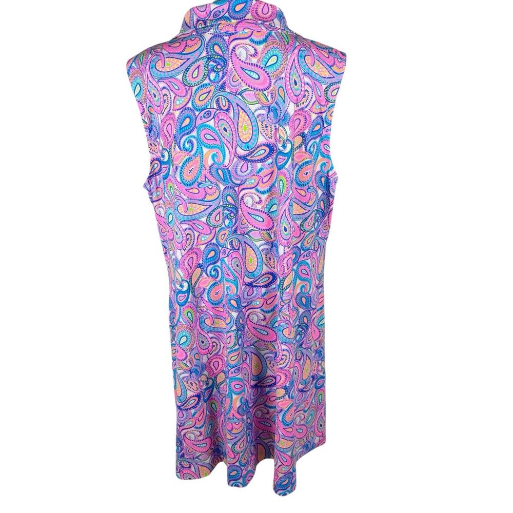 Lulu B Dress 1/4 Zip Dress Womens 1X Bright Paisley Resort Beach Cruise Colorful - Picture 3 of 8